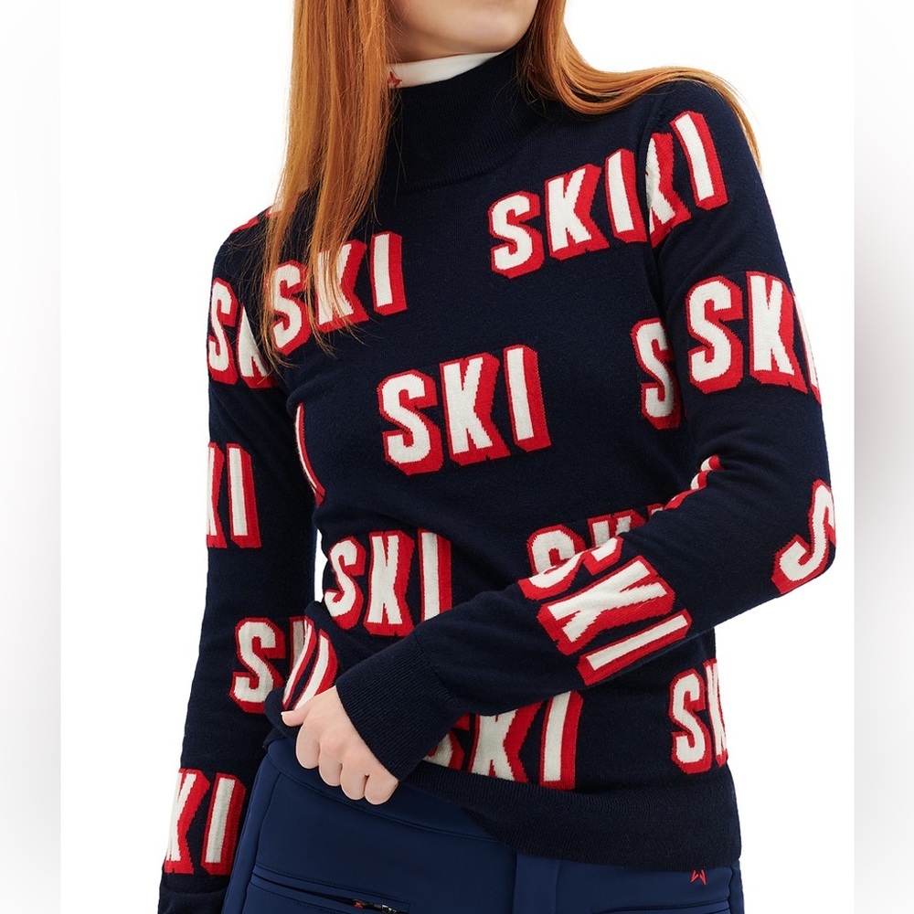 NWT Perfect moment 3D ski sweater in navy - Picture 3 of 9